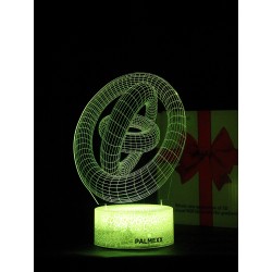 Светодиодный ночник PALMEXX 3D светильник LED RGB 7 цветов (3D кольца) LAMP-067