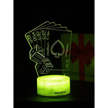 Светодиодный ночник PALMEXX 3D светильник LED RGB 7 цветов (казино) LAMP-064