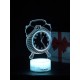Светодиодный ночник PALMEXX 3D светильник LED RGB 7 цветов (будильник) LAMP-062