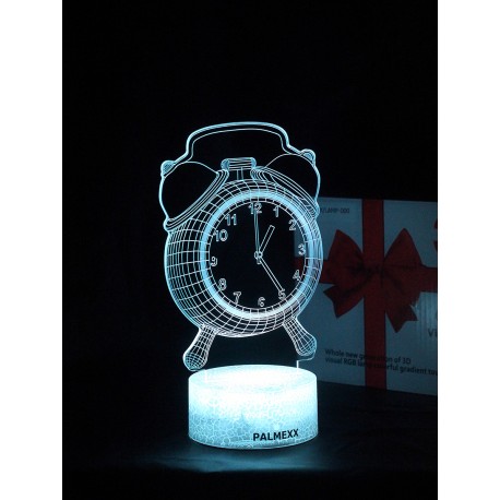 Светодиодный ночник PALMEXX 3D светильник LED RGB 7 цветов (будильник) LAMP-062
