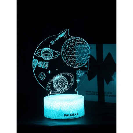 Светодиодный ночник PALMEXX 3D светильник LED RGB 7 цветов (планеты) LAMP-060