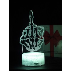 Светодиодный ночник PALMEXX 3D светильник LED RGB 7 цветов (средний палец) LAMP-056