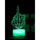 Светодиодный ночник PALMEXX 3D светильник LED RGB 7 цветов (средний палец) LAMP-056