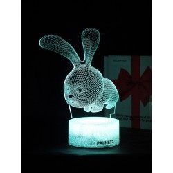 Светодиодный ночник PALMEXX 3D светильник LED RGB 7 цветов (зайчик) LAMP-054