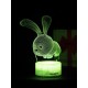 Светодиодный ночник PALMEXX 3D светильник LED RGB 7 цветов (зайчик) LAMP-054