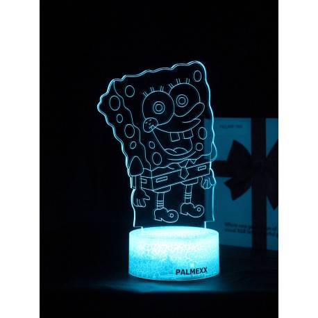 Светодиодный ночник PALMEXX 3D светильник LED RGB 7 цветов (губка боб) LAMP-052
