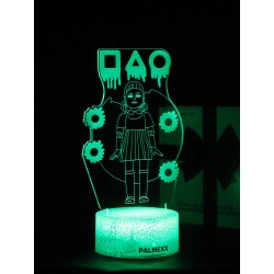 Светодиодный ночник PALMEXX 3D светильник LED RGB 7 цветов (игра в кальмара #1) LAMP-047