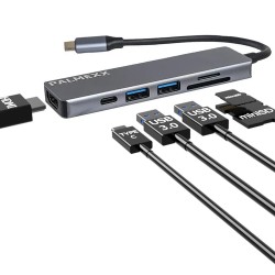 Хаб PALMEXX 6in1 USB-C to HDMI+2*USB3.0+USBC+CR