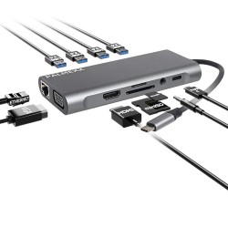 Хаб PALMEXX 11in1 USB-C to HDMI+VGA+4*USB3.0+USBC+CR+AUX+LAN