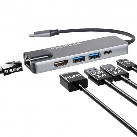 Хаб PALMEXX 5?1 USBC to HDMI-2*USB3.0-USBC-LAN