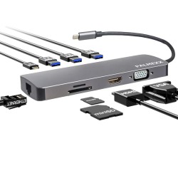 Хаб PALMEXX USBC HDMI-VGA-3*USB3.1-USBC-CR-Ethernet