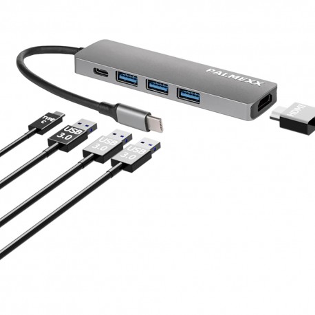 Хаб PALMEXX USB-C to HDMI+3*USB3.0+USBC