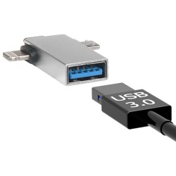 Переходник PALMEXX Lightning+microUSB+USBC to USB3.0 / серебро