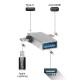 Переходник PALMEXX Lightning+microUSB+USBC to USB3.0 / серебро