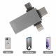 Переходник PALMEXX Lightning+microUSB+USBC to USB3.0 / серебро
