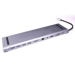 Док-станция PALMEXX 10в1 USB-C to HDMI+VGA+3*USB3.0+USBC+CR+LAN