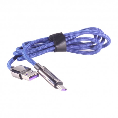 Кабель PALMEXX USB3.0 to USB-C с индикатором мощности, до 40W, длина 1.2м, синий