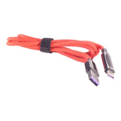 Кабель PALMEXX USB3.0 to USB-C с индикатором мощности, до 40W, длина 1.2м, красный