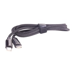Кабель PALMEXX USB-C to USB-C с индикатором мощности, до 60W, длина 1.2м, чёрный