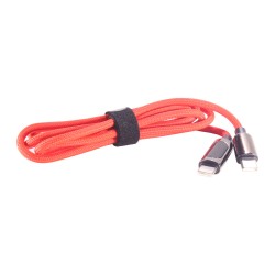 Кабель PALMEXX USB-C to USB-C с индикатором мощности, до 60W, длина 1.2м, красный