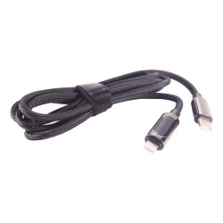 Кабель PALMEXX USB-C to Lightning с индикатором мощности, до 20W, длина 1.2м, чёрный