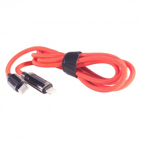 Кабель PALMEXX USB-C to Lightning с индикатором мощности, до 20W, длина 1.2м, красный