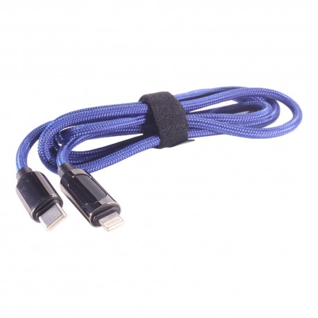 Кабель PALMEXX USB-C to Lightning с индикатором мощности, до 20W, длина 1.2м, синий