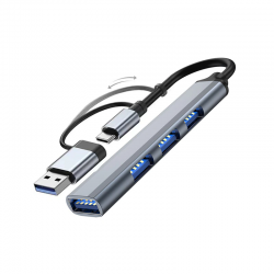 Хаб PALMEXX USB3.0+USBC (2in1) to 1*USB3.0+3*USB2.0, длина кабеля 0.5м /HUB-081