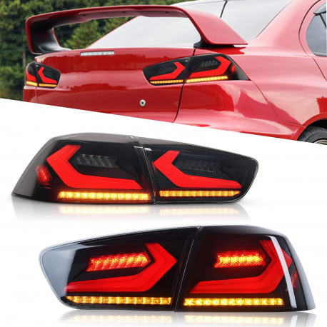 Тюнинг фонари Lancer X FULL LED “AUDI STYLE” / черные