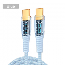 Кабель PALMEXX USB-C to USB-C, PD 100W, длина 1.2м, голубой