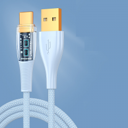 Кабель PALMEXX USB-A to USB-C, PD 100W, длина 1.2м, голубой