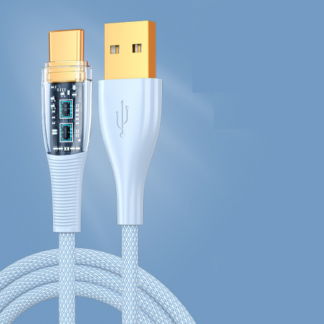 Кабель PALMEXX USB-A to USB-C, PD 100W, длина 1.2м, голубой
