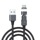 Магнитный поворотный кабель PALMEXX USB to USB-C, PD 100W, длина 2м,серый