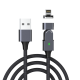 Магнитный поворотный кабель PALMEXX USB to Lightning, PD 100W, длина 2м,серый