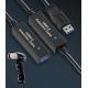Удлинитель активный PALMEXX USB3.0(m)-USB3.0(f), питание 3.5*1.35(f) 5V, 5 метров