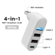 Хаб PALMEXX USB3.0 to 1*USB3.0+2*USB2.0+USBC, поворотный, белый /HUB-083