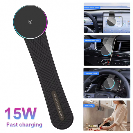 Автодержатель PALMEXX HLDR-202 QC3.0 5W/7.5W/10W/15W, магнит, крепление липучка на торпеду