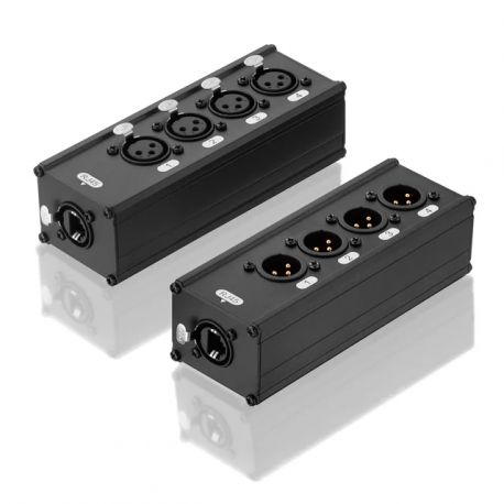 Удлинитель PALMEXX XLR003 4*XLR(f)→Ethercon RJ45(f)→4*XLR(m), 4CH audio, AES, DMX