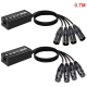 Удлинитель PALMEXX XLR004 4*XLR(f)→Ethercon RJ45(f)→4*XLR(m) на кабеле 0.7м, 4CH audio, AES, DMX