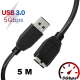 Кабель PALMEXX USB-A 3.0 to microUSB 3.0, длина 5м