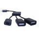 Переходник Micro USB - OTG USB 2.0 (2 порта)+Micro USB (mama)