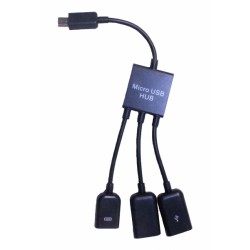 Переходник Micro USB - OTG USB 2.0 (2 порта)+Micro USB (mama)