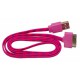Кабель USB для Apple iPhone 4 / iPad2 в переплёте плоский /малиновый-сиреневый/