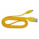Кабель USB - micro USB в переплёте плоский /желтый-сиреневый/