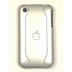 Чехол для iPhone 3G жесткий чехол-корпус серебряный