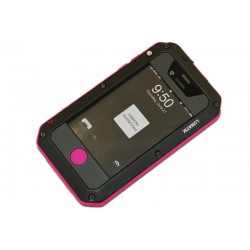 Чехол для Apple iPhone 4 "LUNATIK" /черный-малиновый/