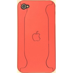 Чехол для iPhone 4G из двух частей с яблоком бардовый