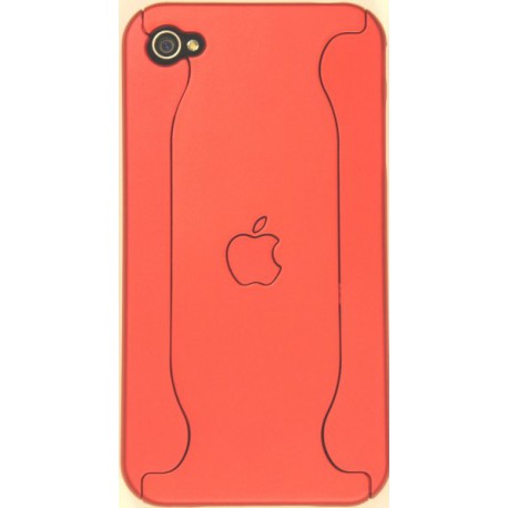 Чехол для iPhone 4G из двух частей с яблоком бардовый