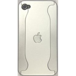 Чехол для iPhone 4G из двух частей с яблоком серебряный