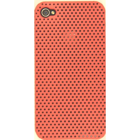 Чехол для iPhone 4G жесткий пластик-сетка бардовый